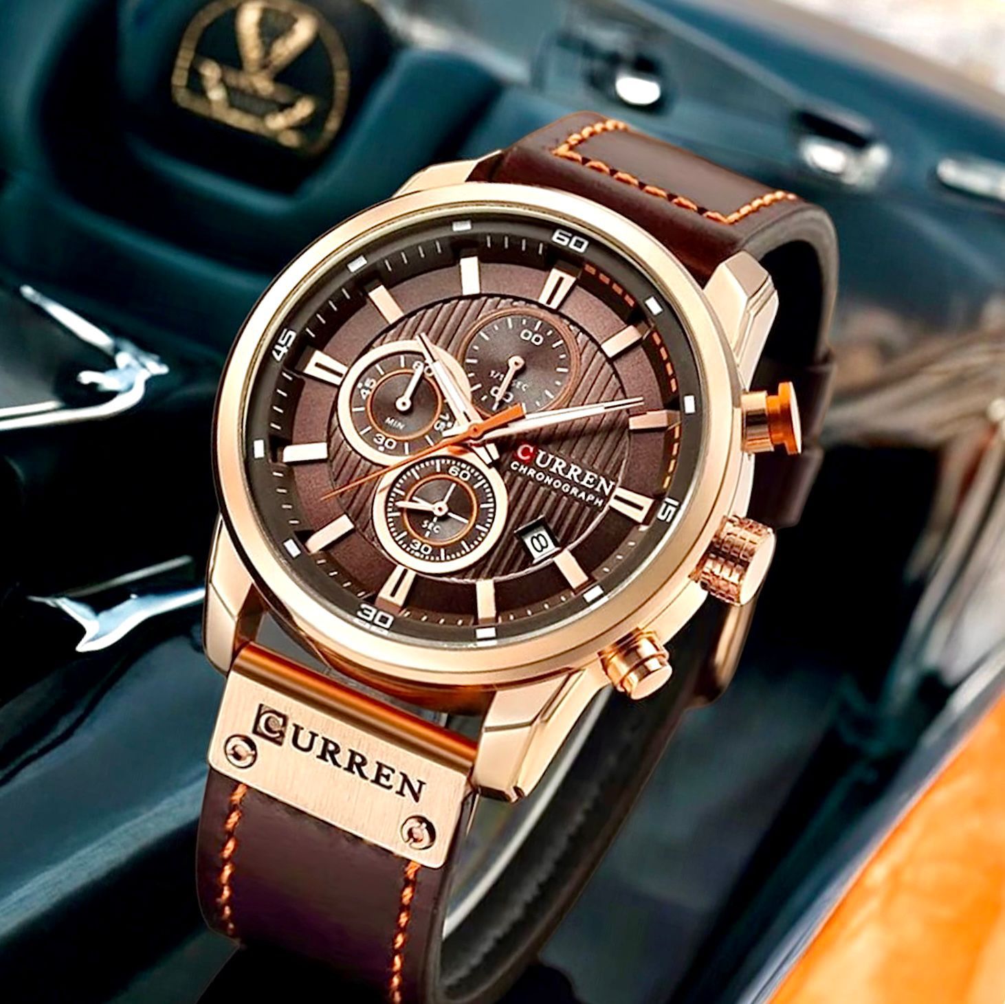 Reloj Curren 8291 PulsoCuero Café BlackD