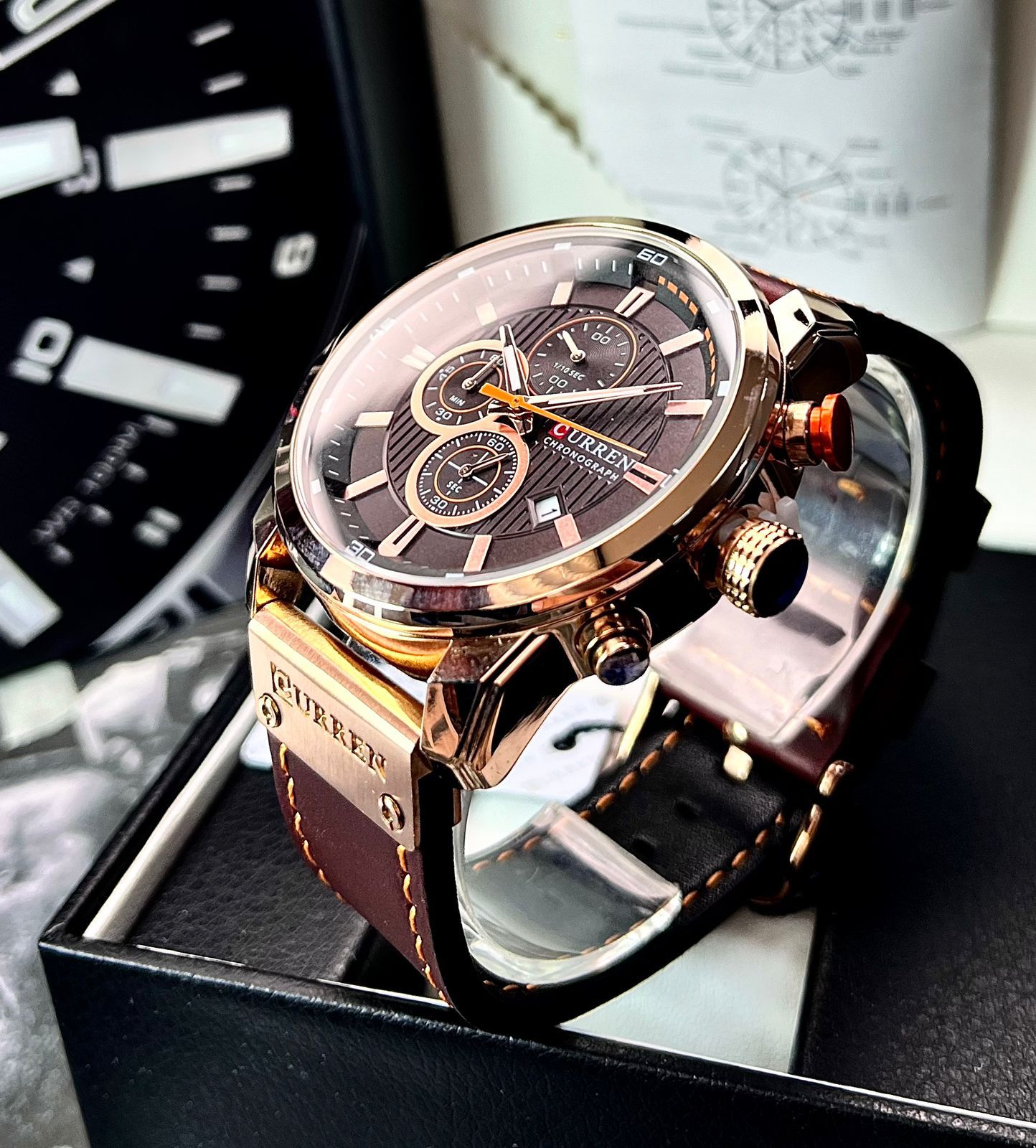 Reloj Curren 8291 PulsoCuero Café BlackD