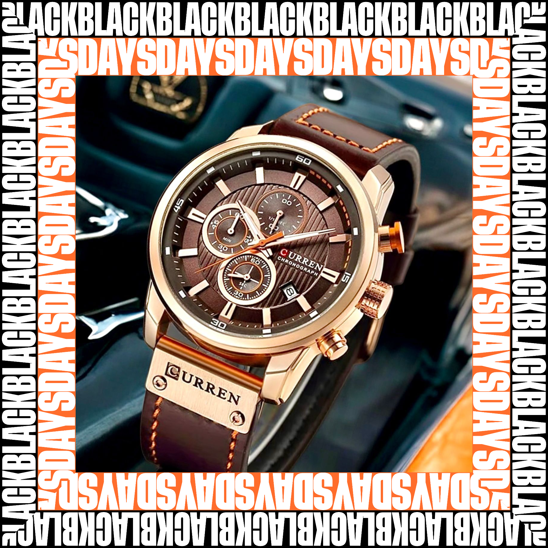 Reloj Curren 8291 PulsoCuero Café BlackD